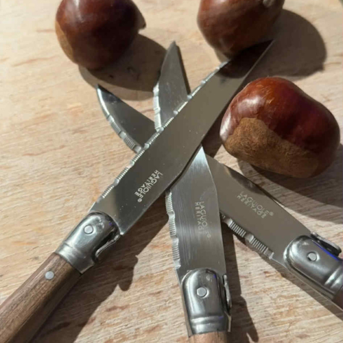 Laguiole Héritage – Sæt med 6 Steakknive i Valnøddetræ
