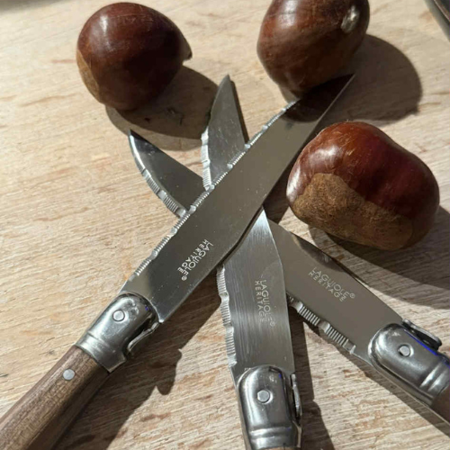 Laguiole Héritage – Sæt med 6 Steakknive i Valnøddetræ