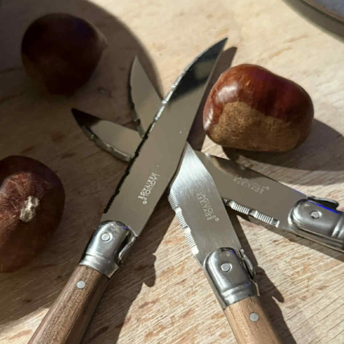 Laguiole Héritage – Sæt med 6 Steakknive i Valnøddetræ